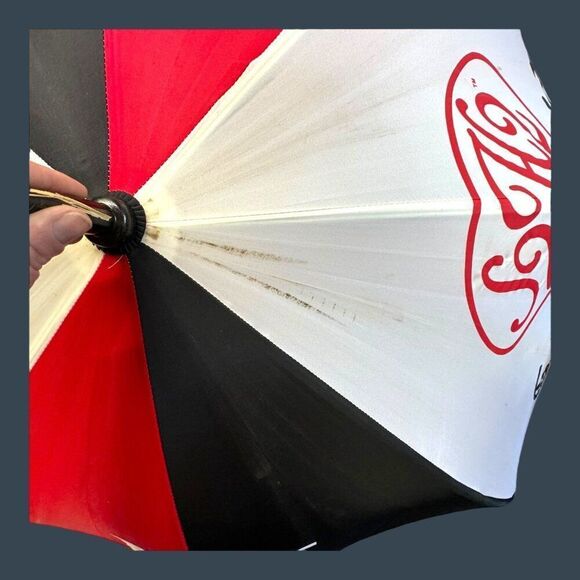 Callaway Big Bertha Golf Logo Umbrella Red/Black/White 64" Wooden Handle READ - Picture 5 of 9